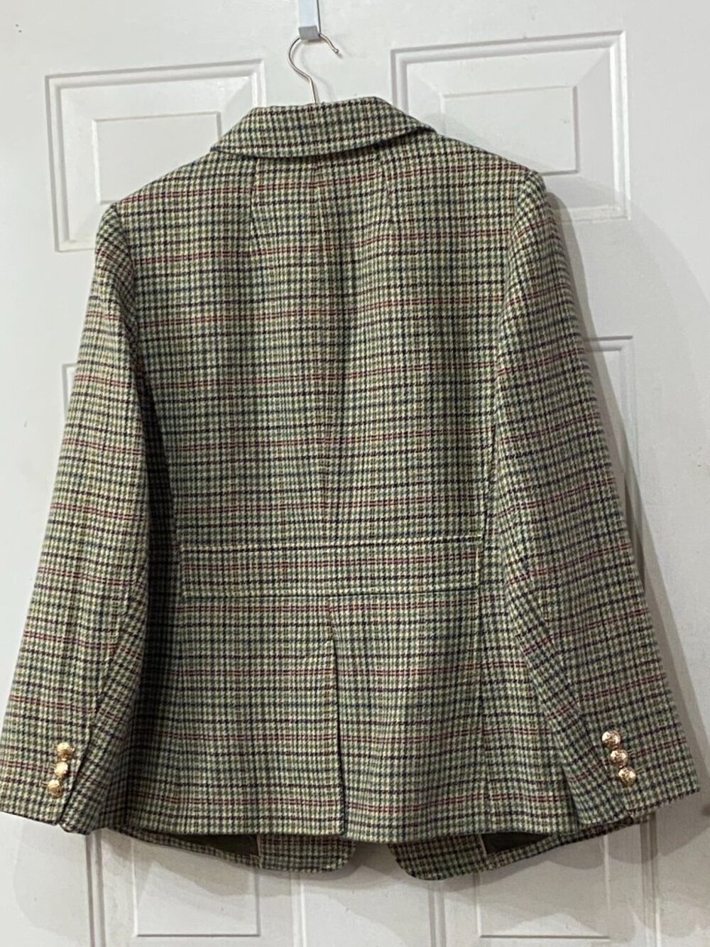 NWT Talbots Sz 14W Womens Wool Blend Jacket Button Front Pockets 2 Pockets Check - Picture 10 of 13